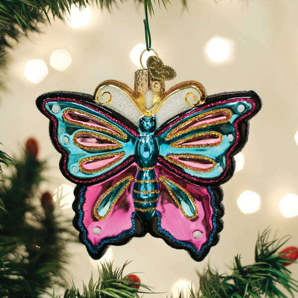 Old World Christmas Fanciful Butterfly Blown Glass Ornament