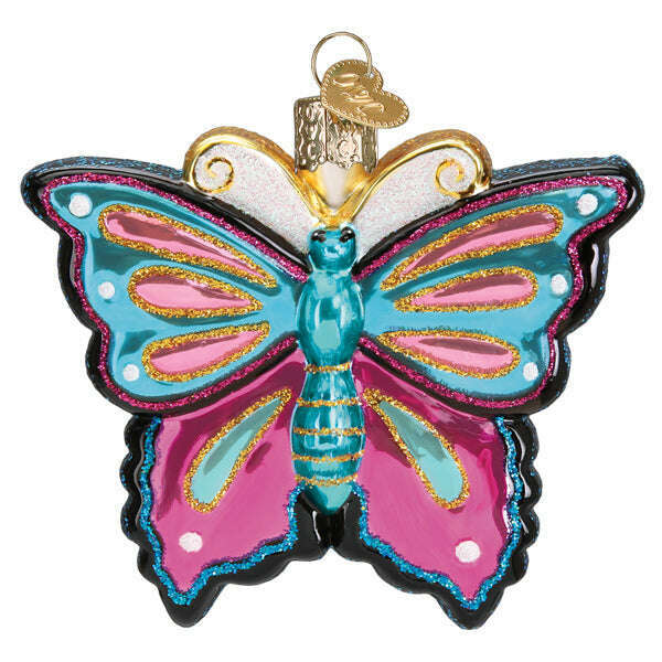 Old World Christmas Fanciful Butterfly Blown Glass Ornament