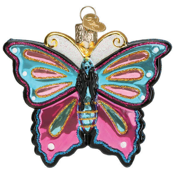 Old World Christmas Fanciful Butterfly Blown Glass Ornament