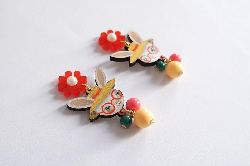 Fancy Easter Bunny Earrings by Laliblue - Quirks!