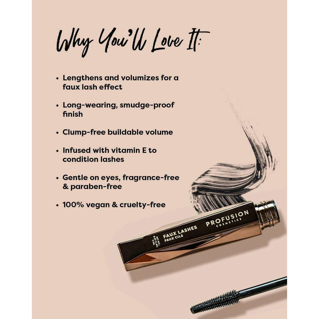 Faux Lashes | Lengthening & Volumizing Mascara - Black