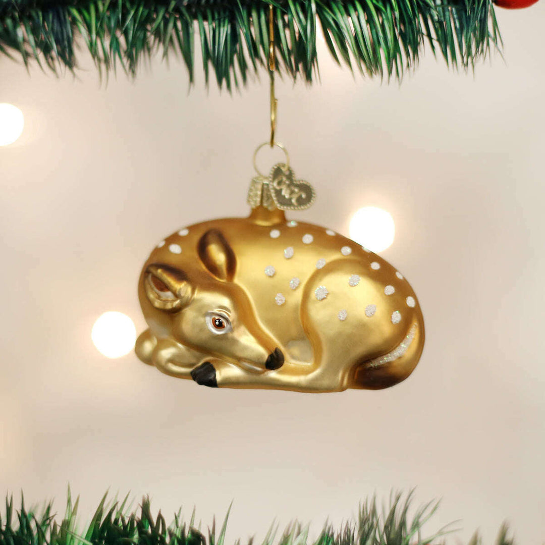 Old World Christmas Fawn Blown Glass Ornament