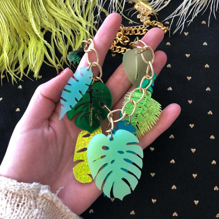 Tropical Leaves Statement Necklace