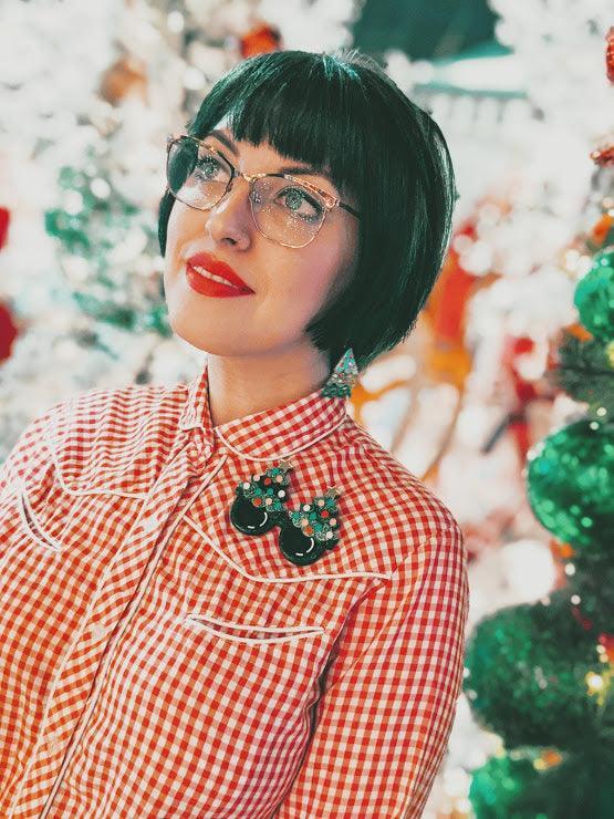 Feelin' Pine Tacky Christmas Glasses Brooch by Lipstick & Chrome - Quirks!