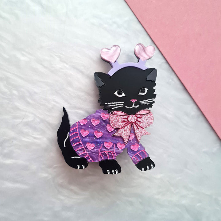 Feline Loved Up Kitty Necklace - Pastels by Cherryloco Jewellery 1