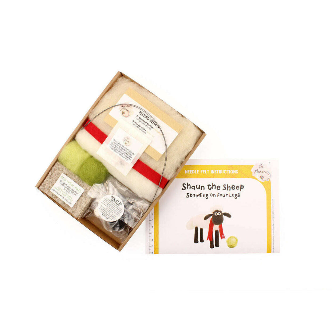 Felting Kit - Aardman Shaun the Sheep - on four legs Needle Felt Kit