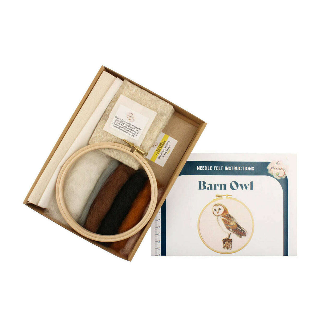 Felting Kit - Barn Owl 2D Kit. In Support of RSPB Charity