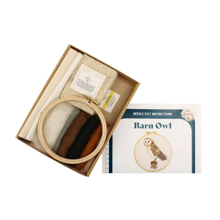 Felting Kit - Barn Owl 2D Kit. In Support of RSPB Charity