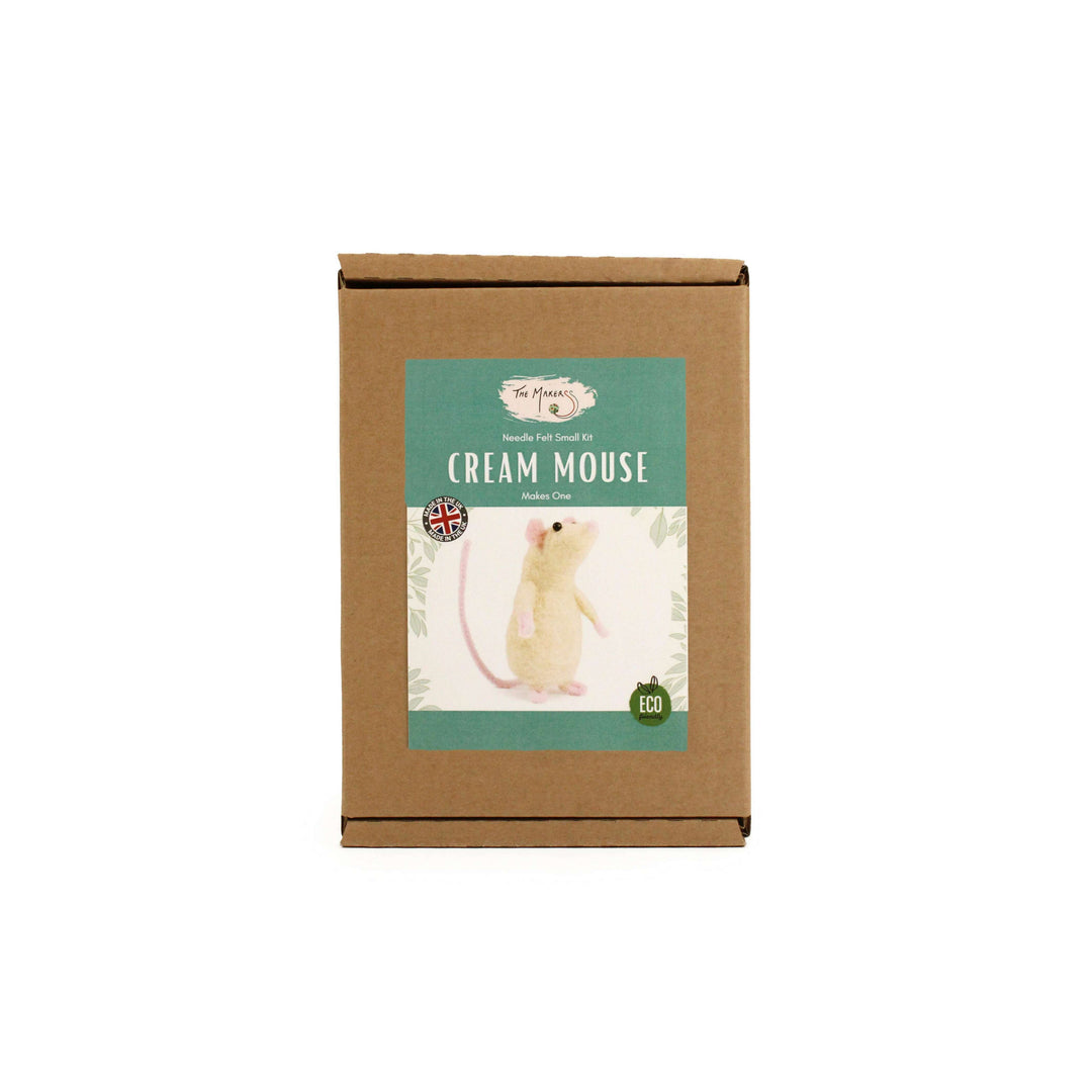 Felting Kit - Cream Mouse Needle Felt Kit