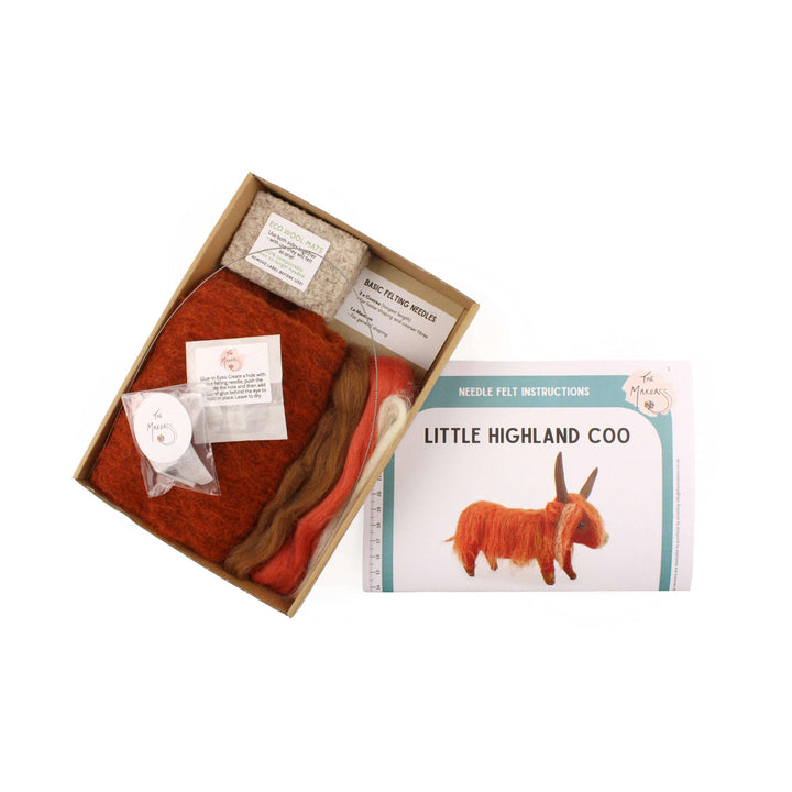 Felting Kit -  Highland Cow Small Kit Needle Felting Kit