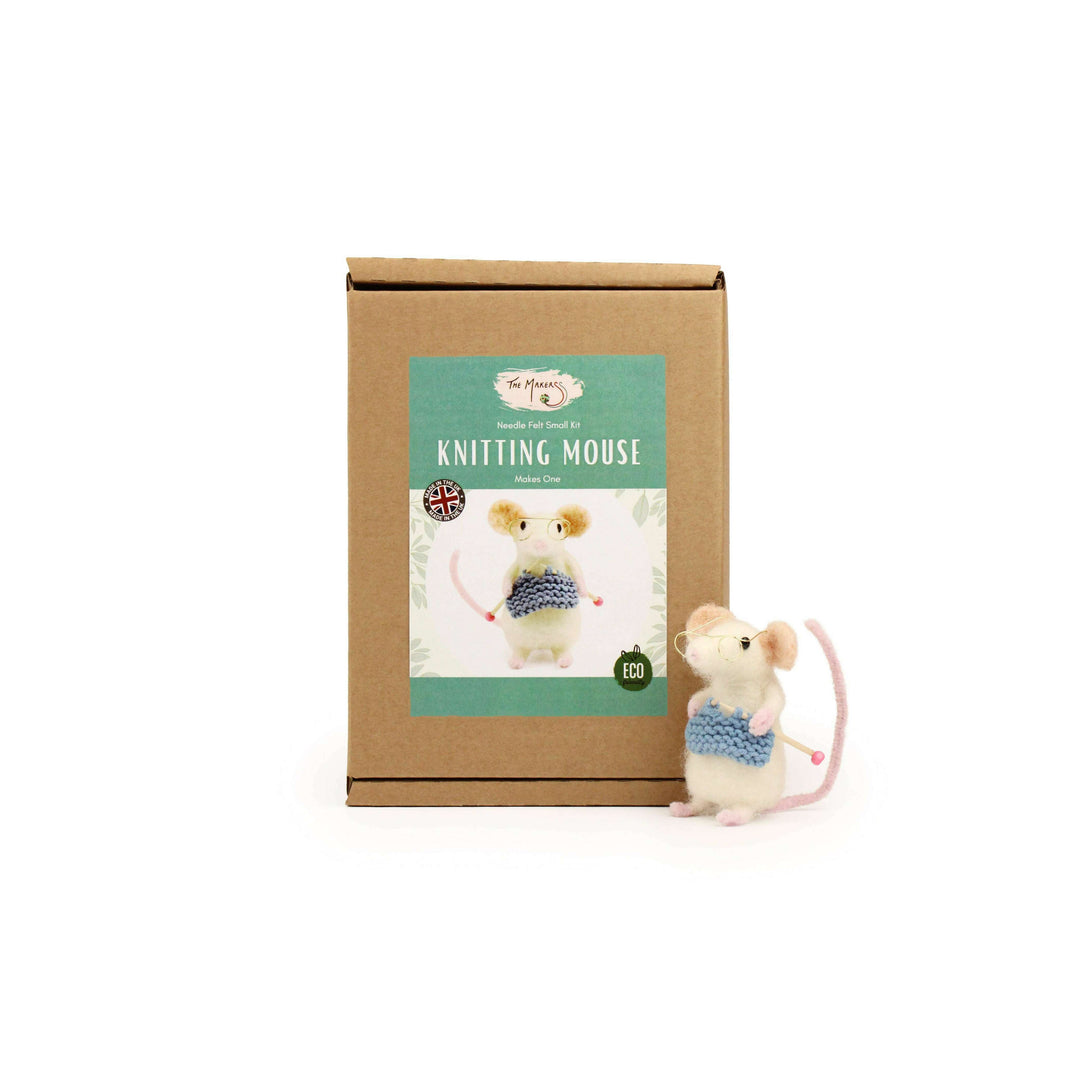 Felting Kit - Knitting Mouse Needle Felt Kit