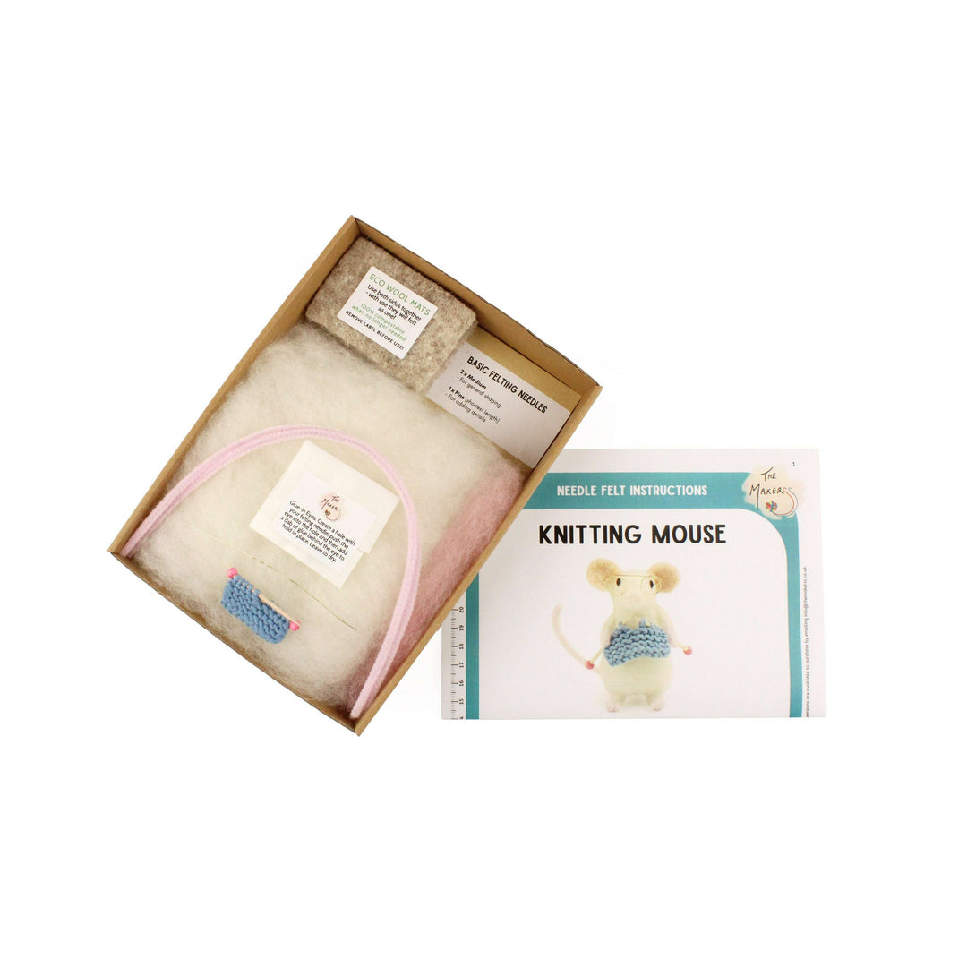 Felting Kit - Knitting Mouse Needle Felt Kit