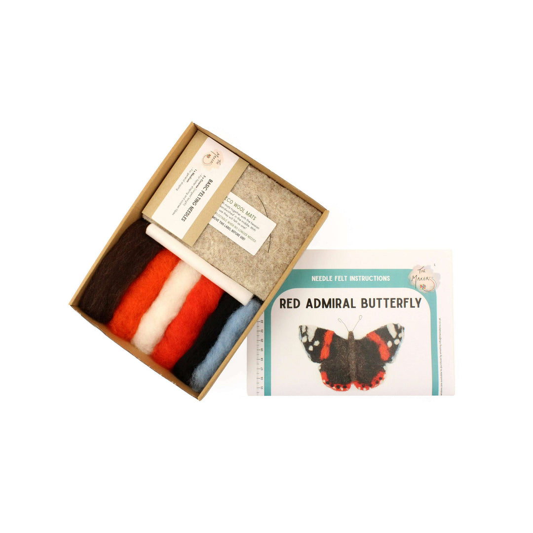 Felting Kit - Red Admiral Butterfly Needle Felt Kit