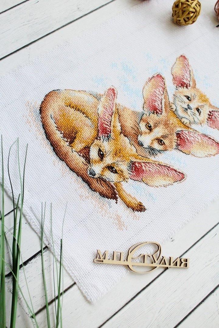 Fennec Fox Family SM-509 Counted Cross Stitch Kit