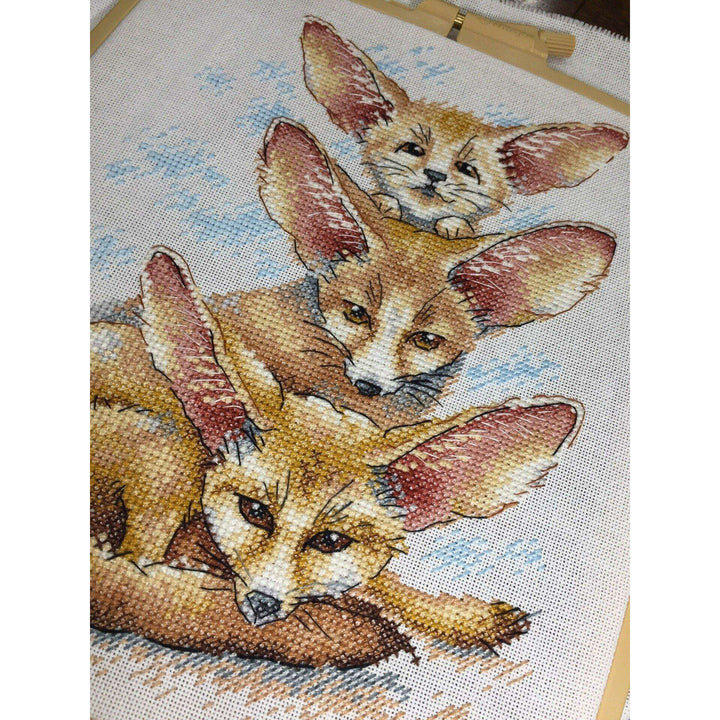 Fennec Fox Family SM-509 Counted Cross Stitch Kit