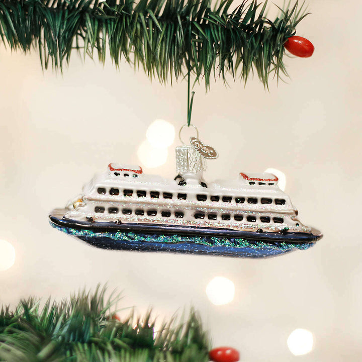 Old World Christmas Ferry Blown Glass Ornament