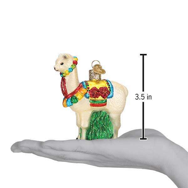 Old World Christmas Festive Alpaca Blown Glass Ornament