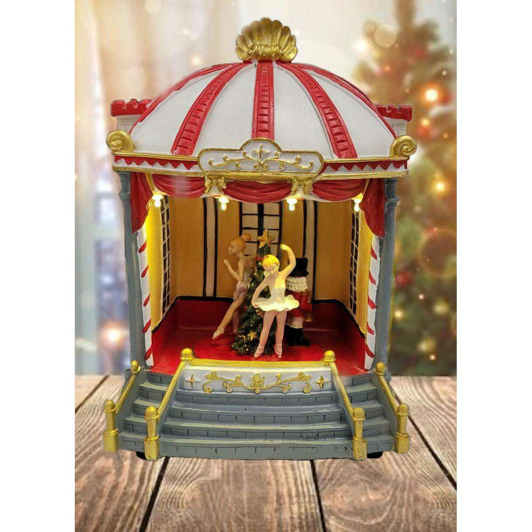 Festive Carousel Miniature Music Box. Theatre Christmas Village F07M3-21