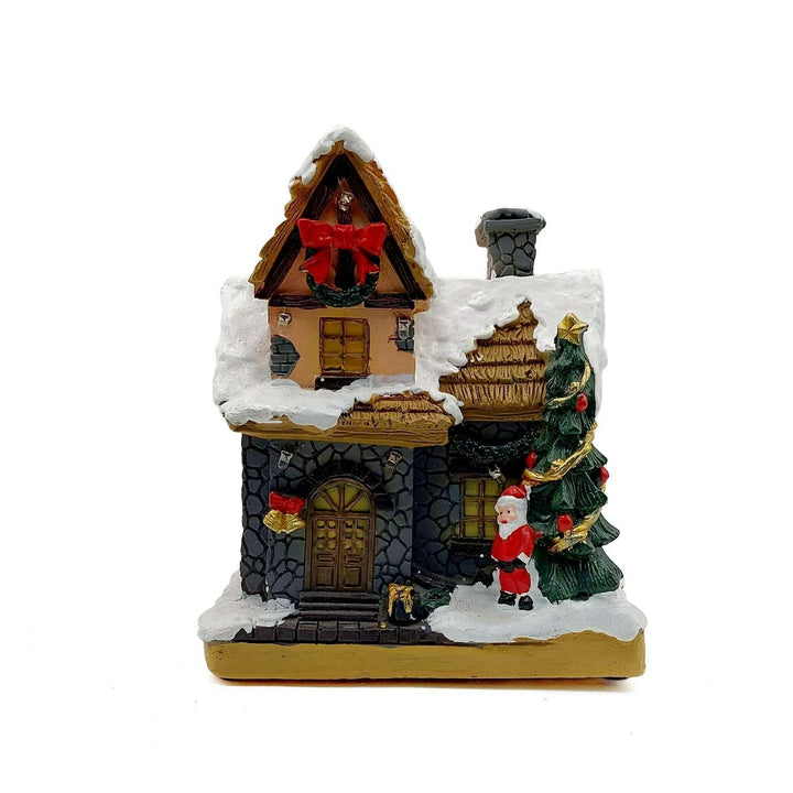 Festive Cottage with Santa Claus. Christmas Village Wizardi F07-N1-11-601