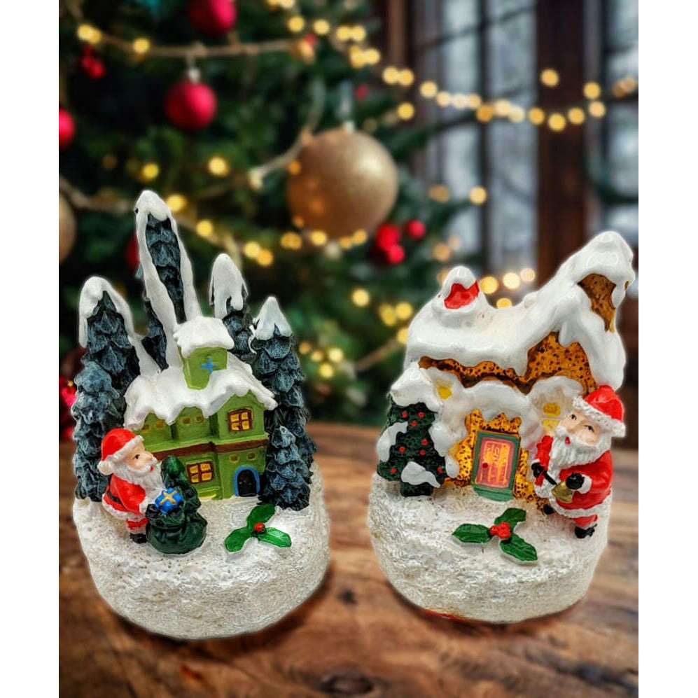Festive House with Santa. Christmas Village Wizardi F07-N1-3-Y26D