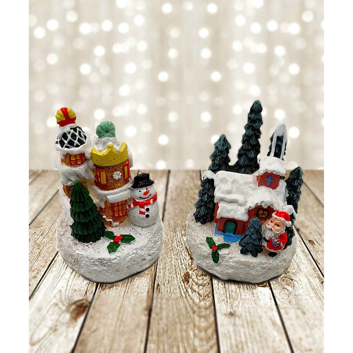 Festive House with Santa. Christmas Village Wizardi F07-N1-3-Y26D