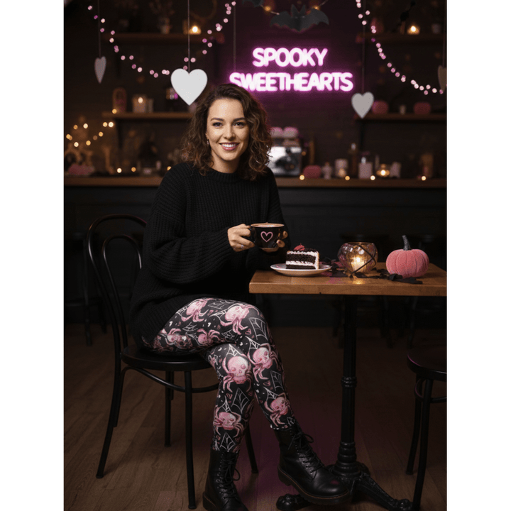 Fierce Love Exclusive Leggings - High-quality Handcrafted Vibrant Valentine's Day Valentine Spooky Love