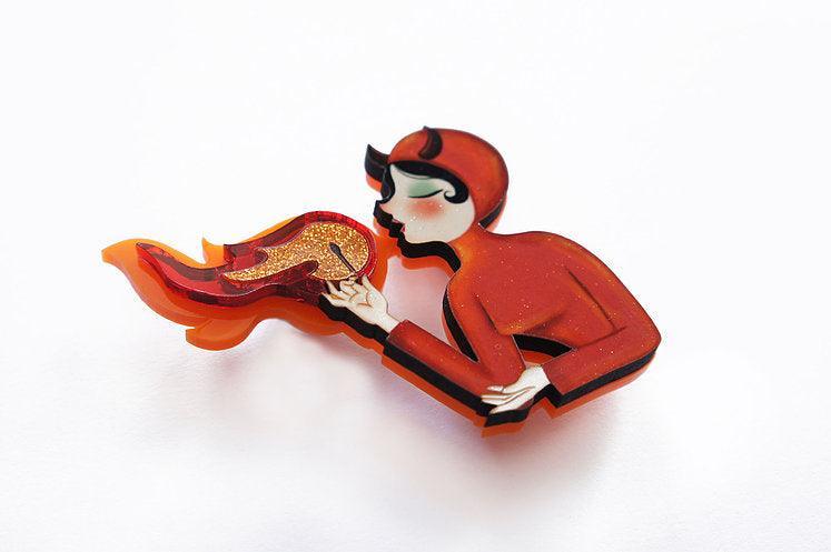 Fire Breather Halloween Brooch by Laliblue - Quirks!