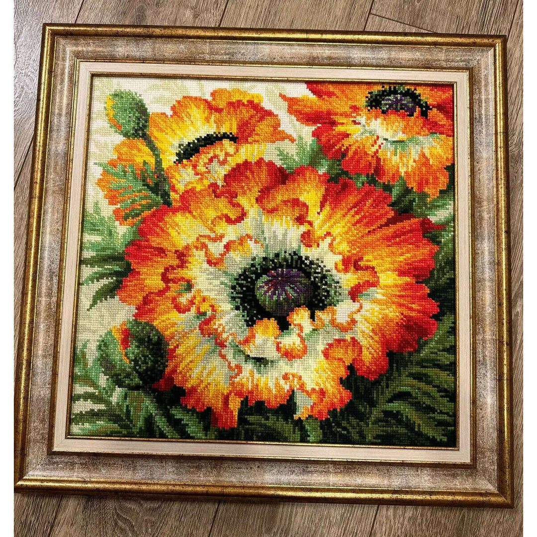 Fire Poppies R2080 Counted Cross Stitch Kit