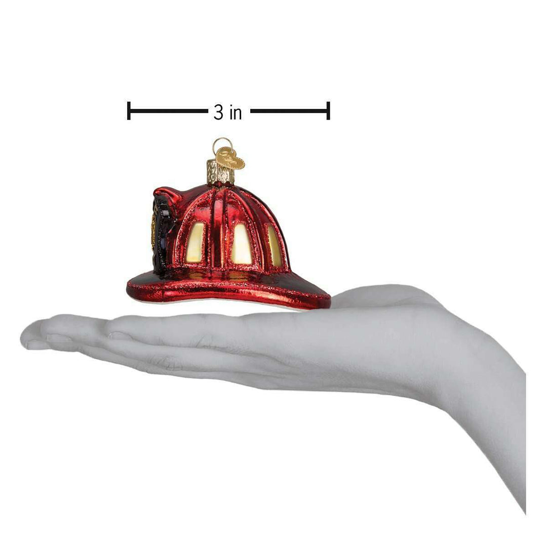 Old World Christmas Fireman's Helmet Blown Glass Ornament