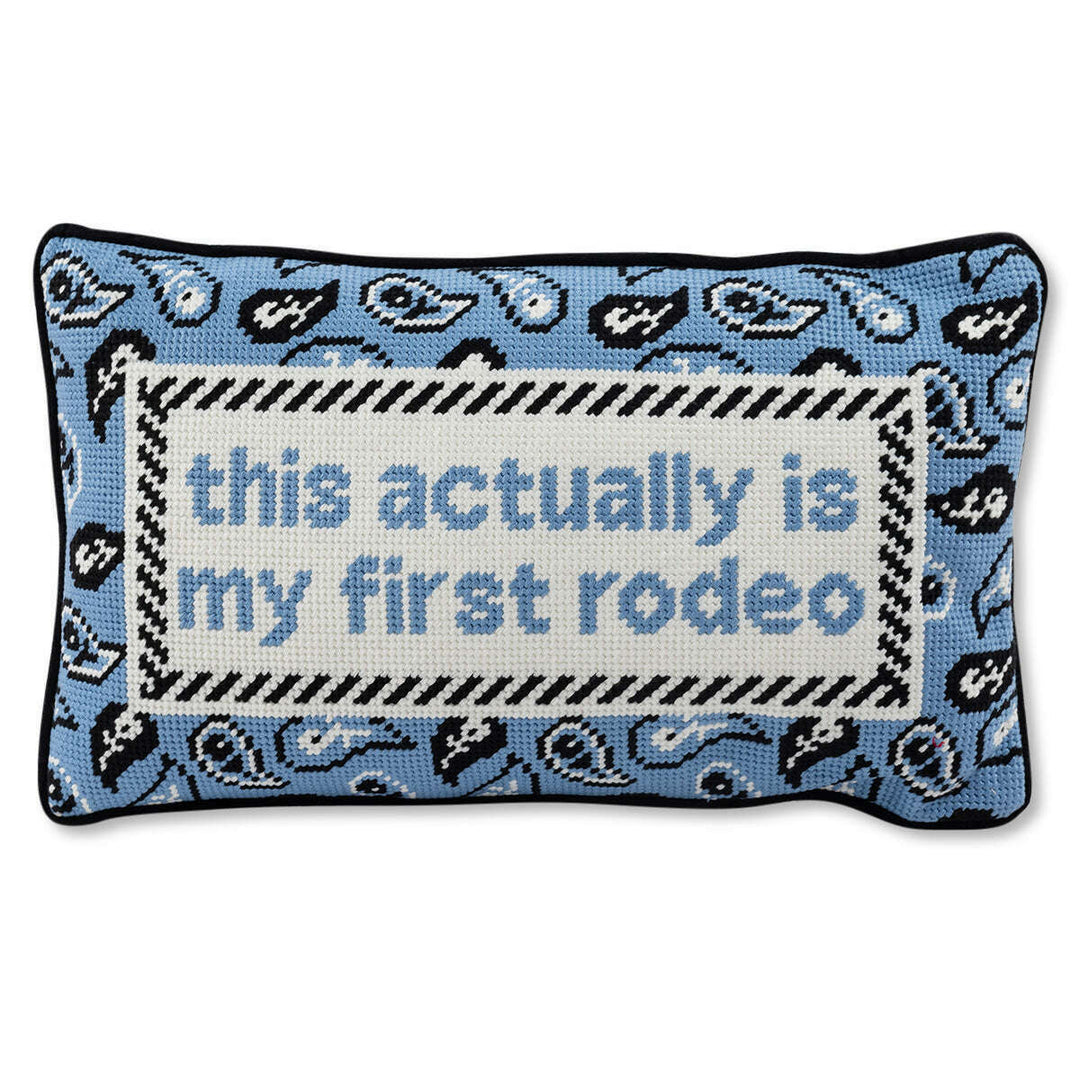 First Rodeo Needlepoint Pillow