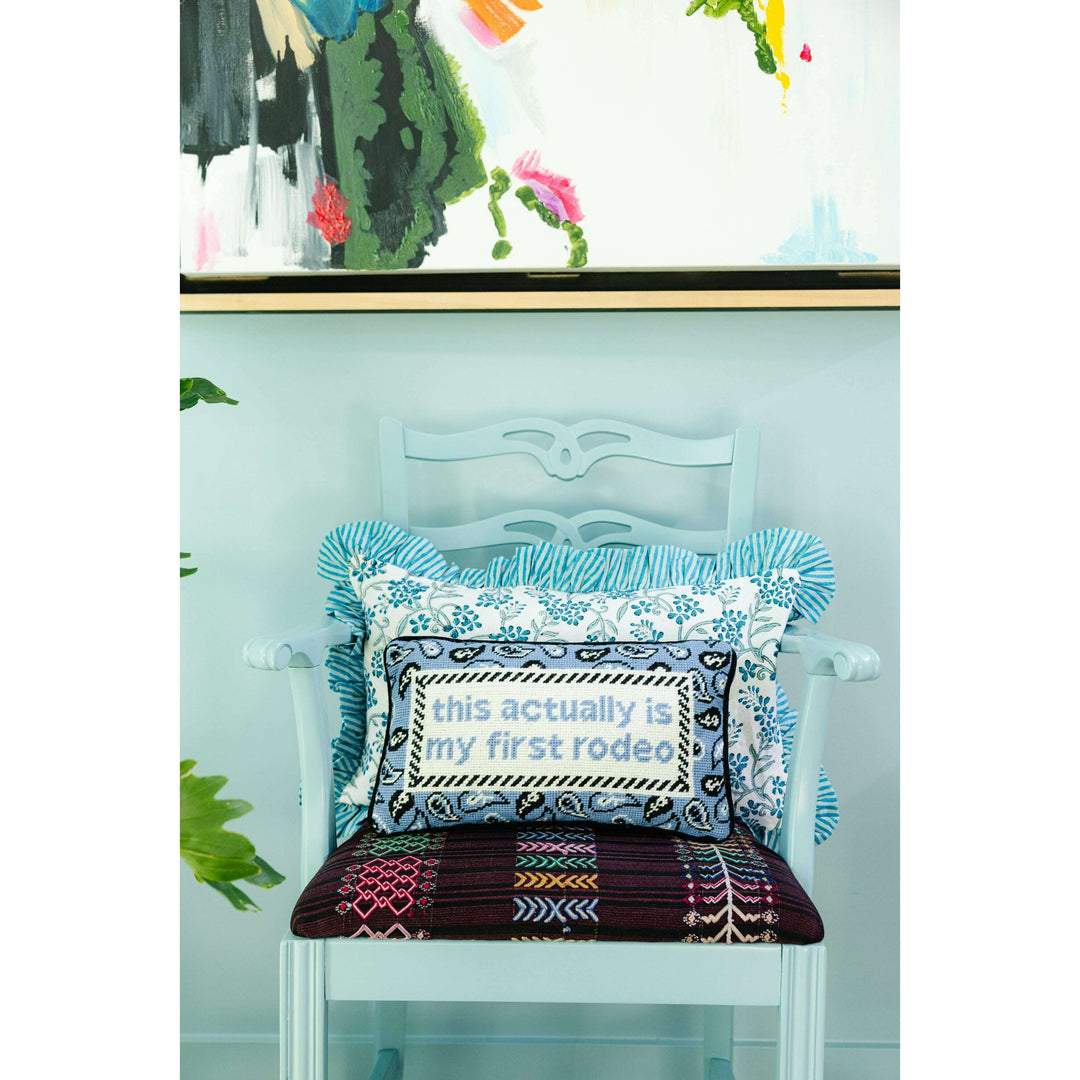 First Rodeo Needlepoint Pillow