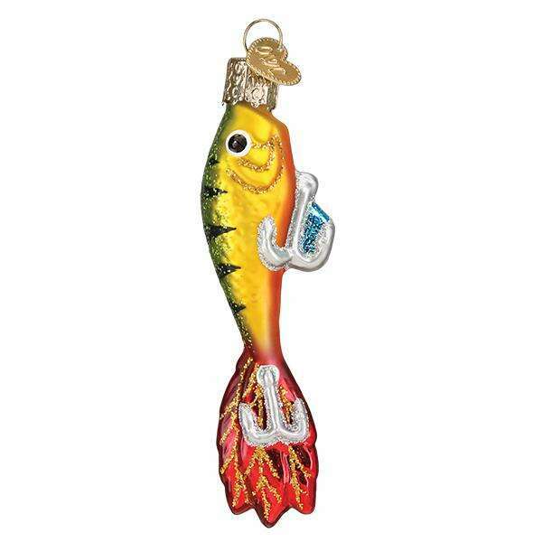 Old World Christmas Fishing Lure Blown Glass Ornament
