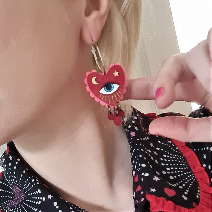 Flaming Heart Earrings by Cherryloco Jewellery 5