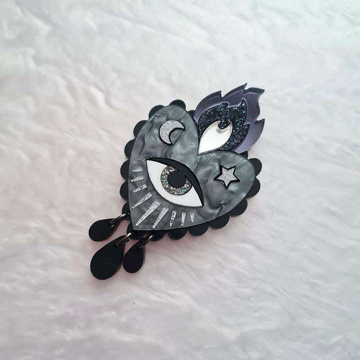 Flaming Heart Pin Brooch - Two Colours by Cherryloco Jewellery 6