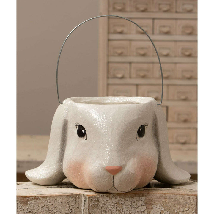 Floppy Ear Bunny Bucket Lg by Bethany Lowe Designs, spring decor