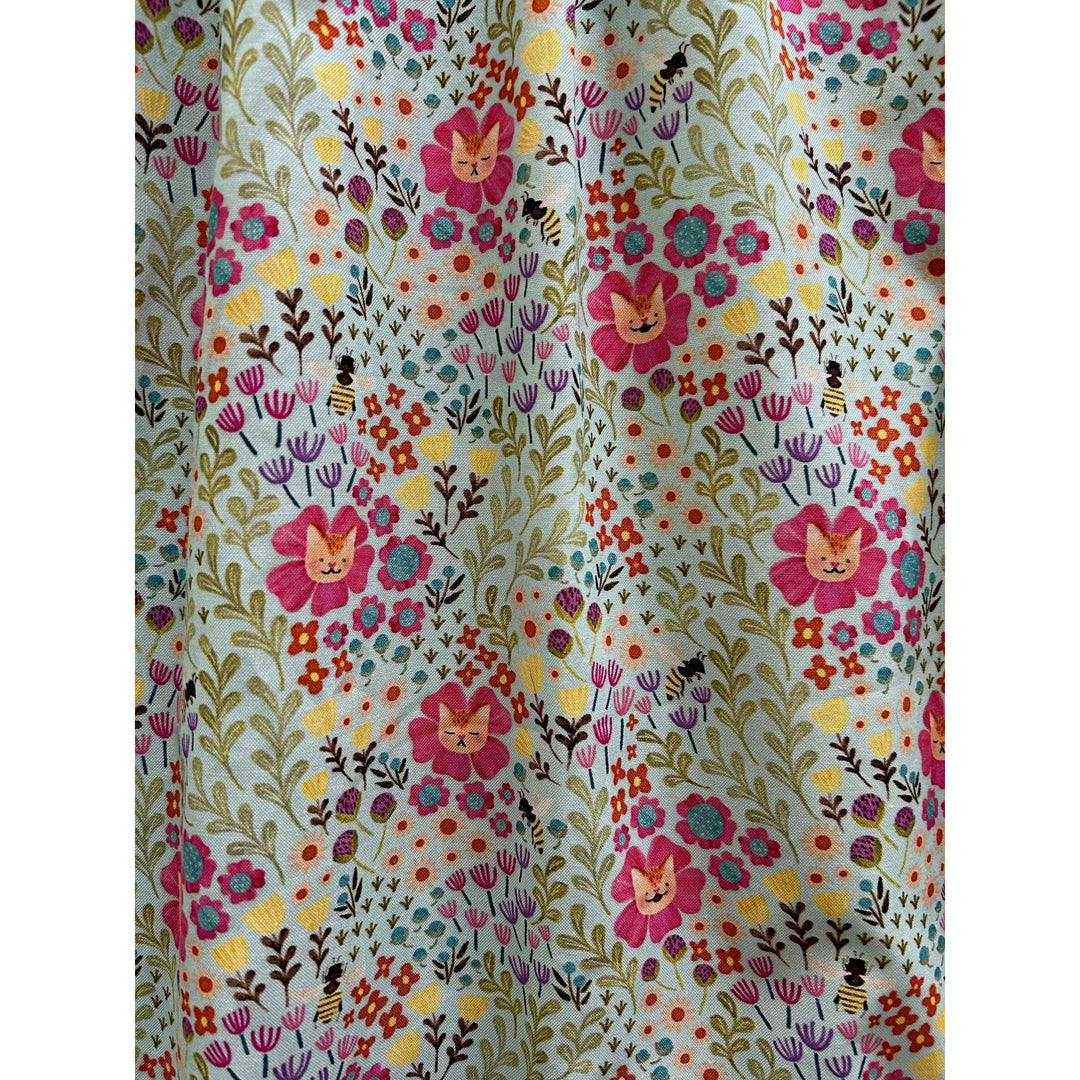 Floral Cats Fit & Flare Dress