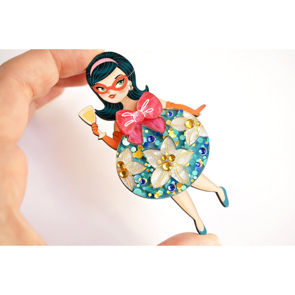 Floral Christmas Tree Lady Ornament Brooch by Laliblue 2