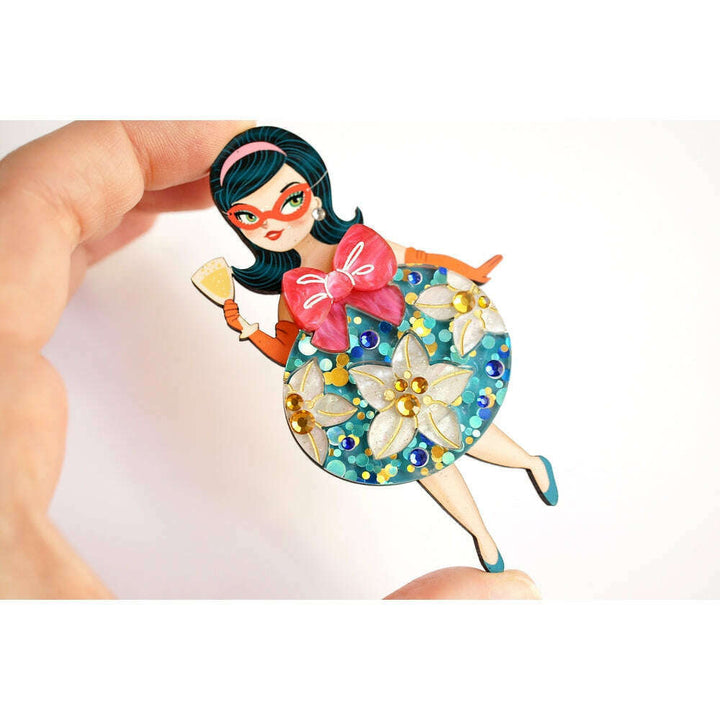 Floral Christmas Tree Lady Ornament Brooch by Laliblue – view 3