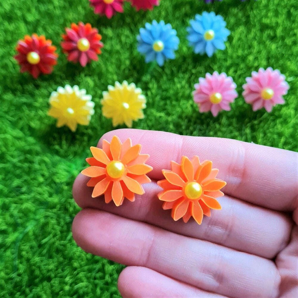 Floral Daisy Stud Earrings by Cherryloco Jewellery 2