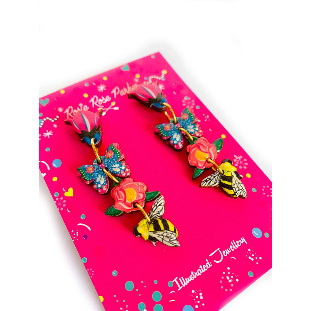 Floral Heaven Dangle Earrings by Rosie Rose Parker