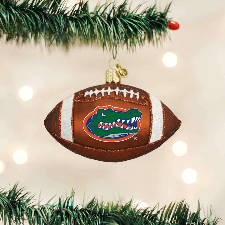 Old World Christmas Florida Football Blown Glass Ornament