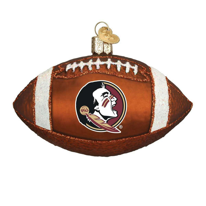 Old World Christmas Florida State Football Blown Glass Ornament