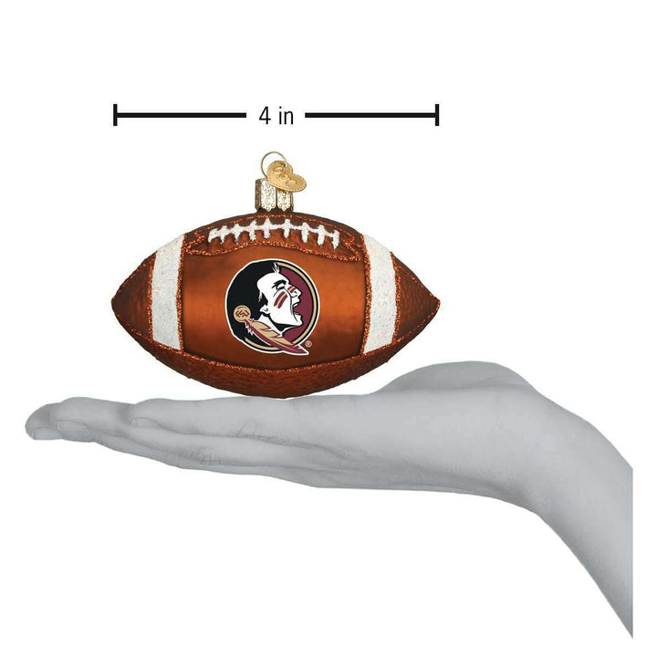 Old World Christmas Florida State Football Blown Glass Ornament