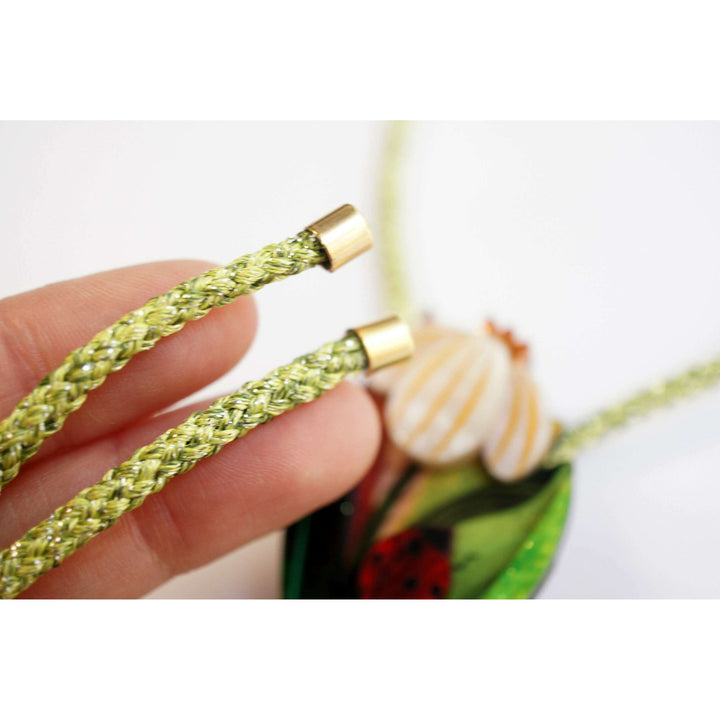Flower and Ladybug Bolo Necklace – view 7