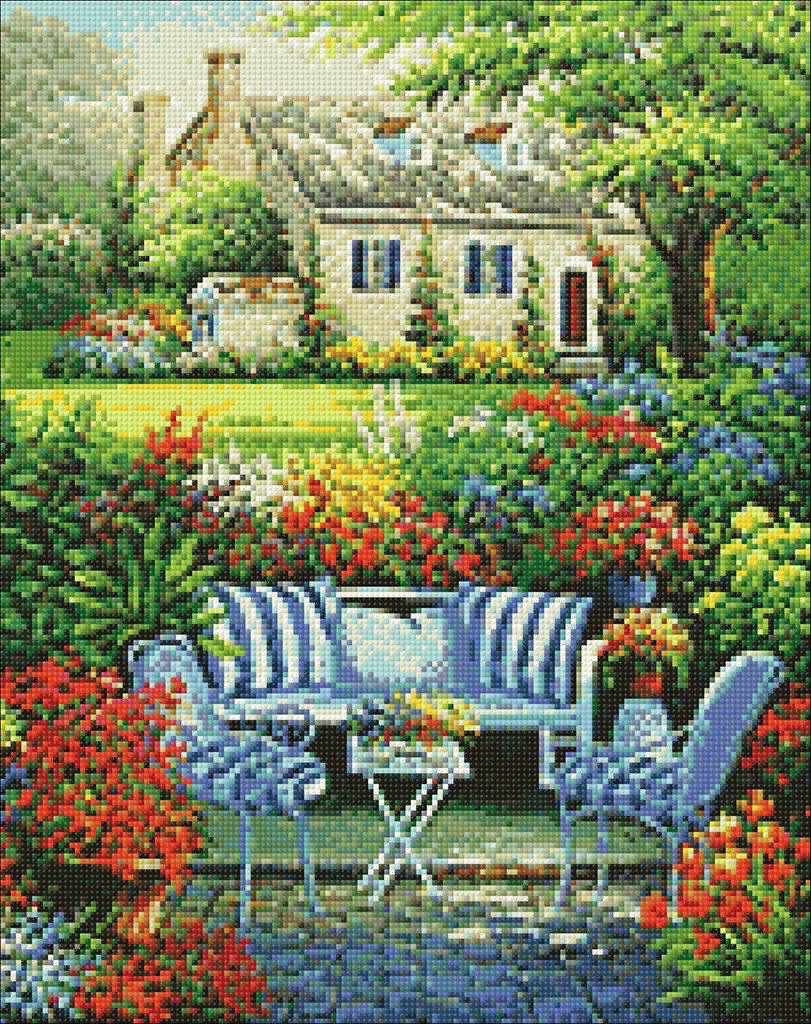 Flower Garden WD097 14.9 x 18.9 inches Wizardi Diamond Painting Kit