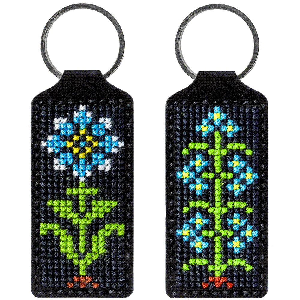 Flower Key Chain Cross-stitch kit on artificial leather FLHL-024