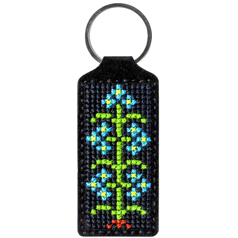 Flower Key Chain Cross-stitch kit on artificial leather FLHL-024