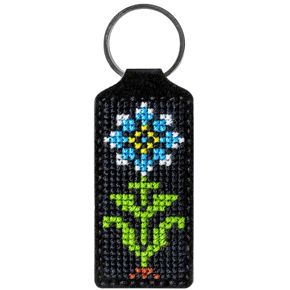 Flower Key Chain Cross-stitch kit on artificial leather FLHL-024
