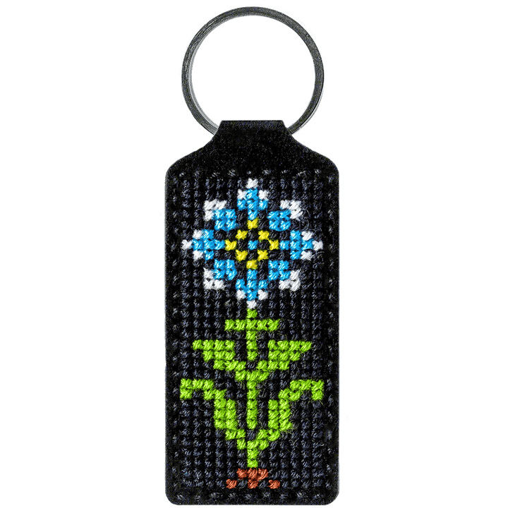 Flower Key Chain Cross-stitch kit on artificial leather FLHL-024