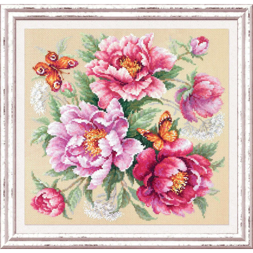 Flower Magic. Peonies 140-001 Counted Cross-Stitch Kit